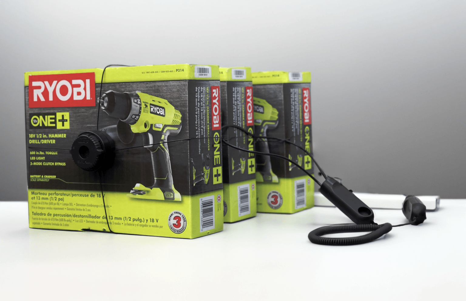 Package wrap in combination with anchor cable lock