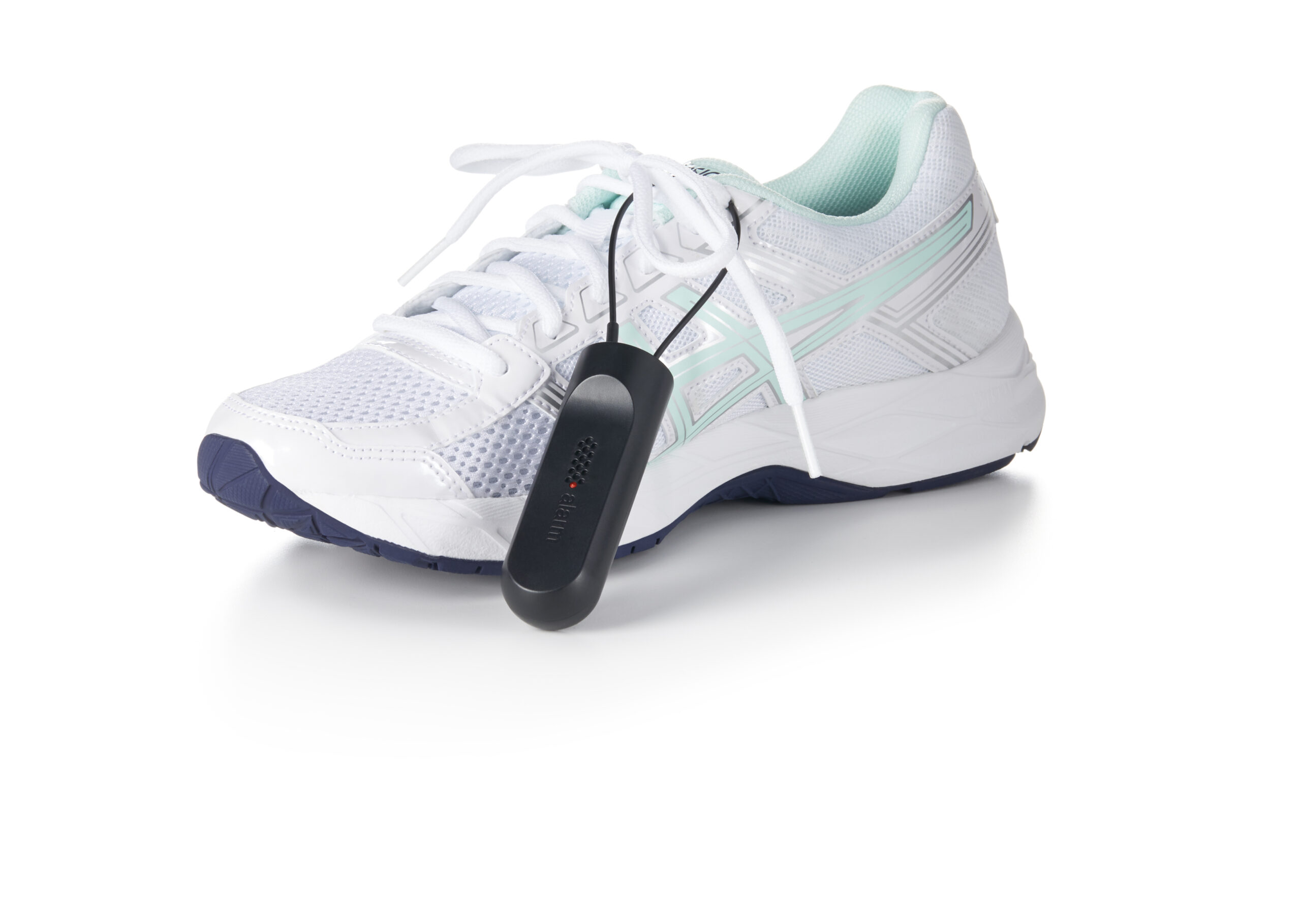 InVue cable lock on sneaker