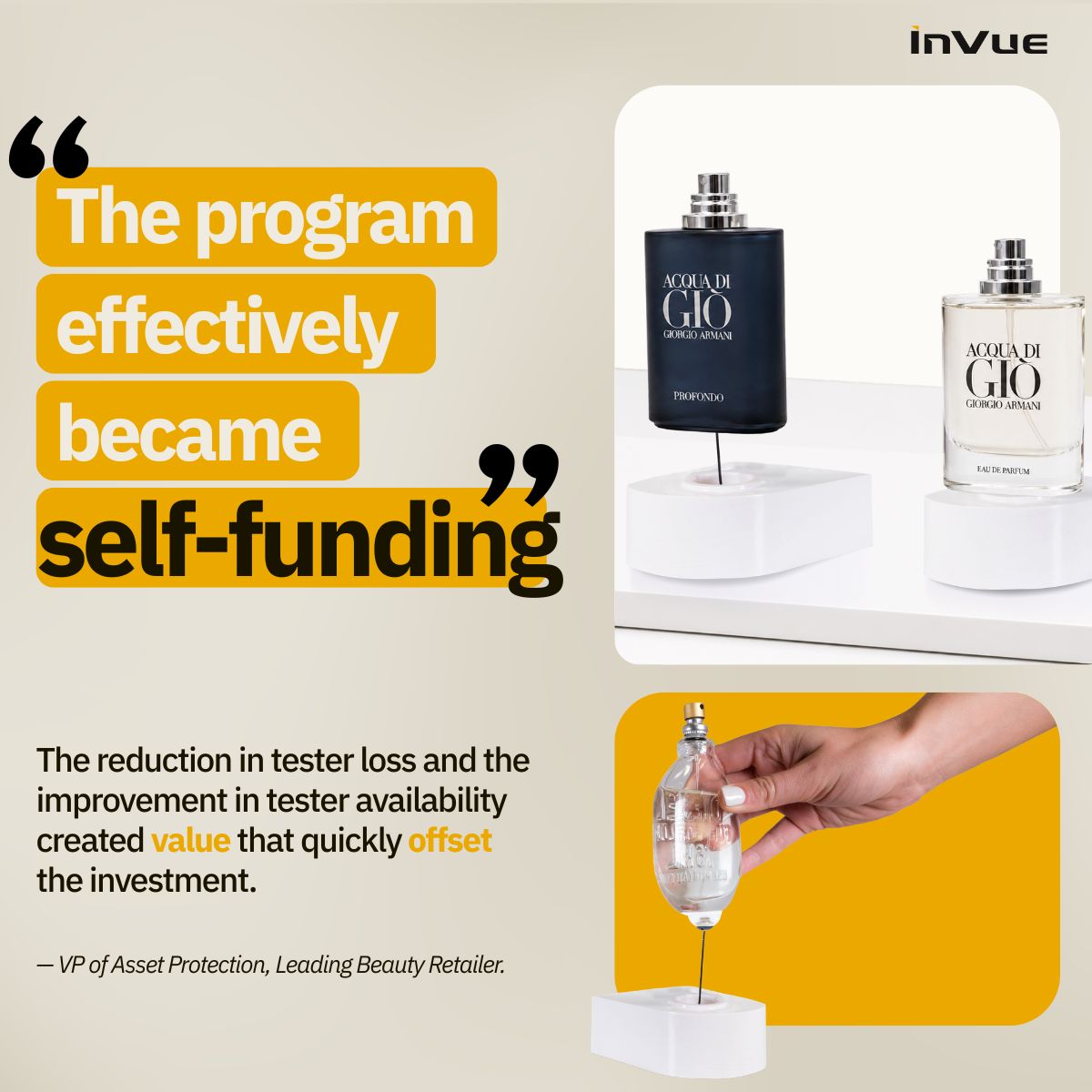 InVue fragrance retail tester security article